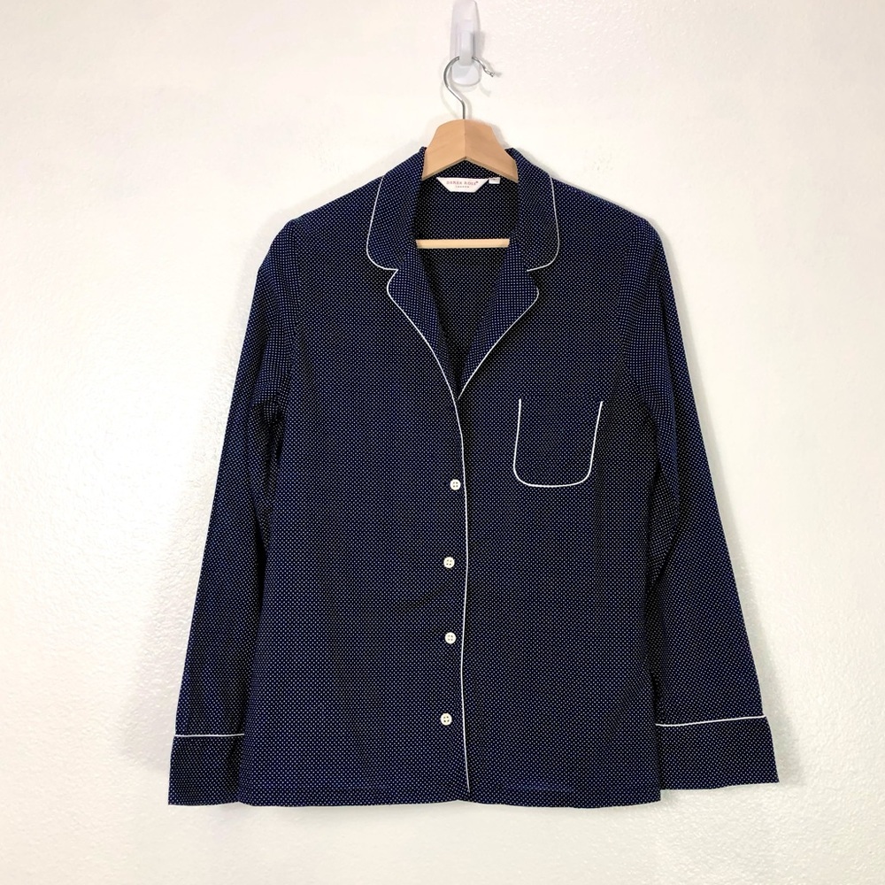 Derek Rose London Polka Dot Button Down Pajama Top
